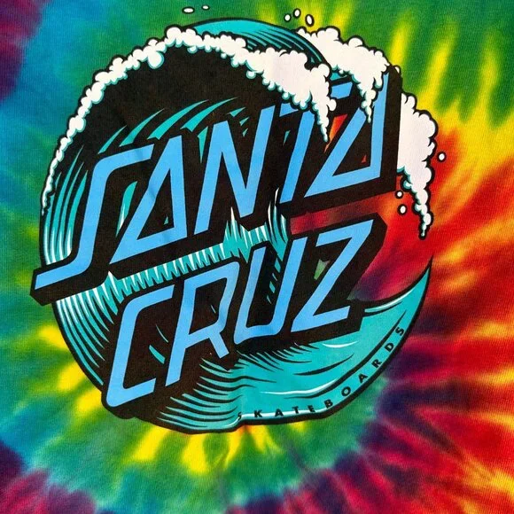 Santa Cruz Kids Tie-Dye T-Shirt Medium 10-12 100% Cotton Short Sleeve Colorful D - Picture 9 of 13